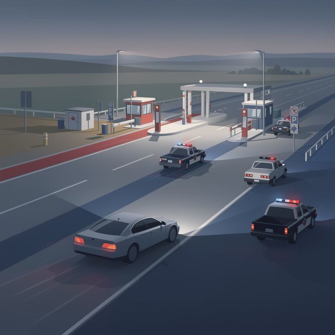 RCMP e CBSA interceptam motorista americano armado após fuga em alta velocidade na fronteira de Emerson