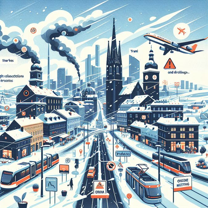 Heavy snowstorm grounds flights and up-ends business itineraries across Czechia