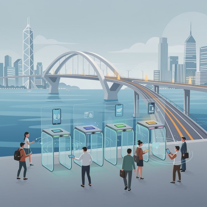 افتتاح بوابات الخدمة الذاتية في ميناء هونغ كونغ لجسر هونغ كونغ-تشوهاي-ماكاو، تتيح للمسافرين استخدام بطاقة الأوكتوبوس والمرور بسرعة