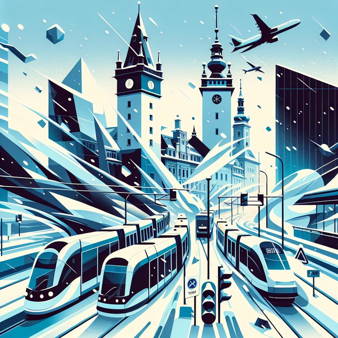 Heavy snowfall forces flight cancellations and slows business travel across Czechia