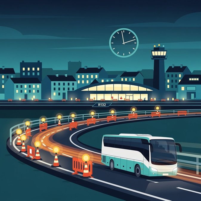 Obras na estrada atrasam ônibus Sligo–Aeroporto de Dublin; Bus Éireann alerta para atraso de 20 minutos