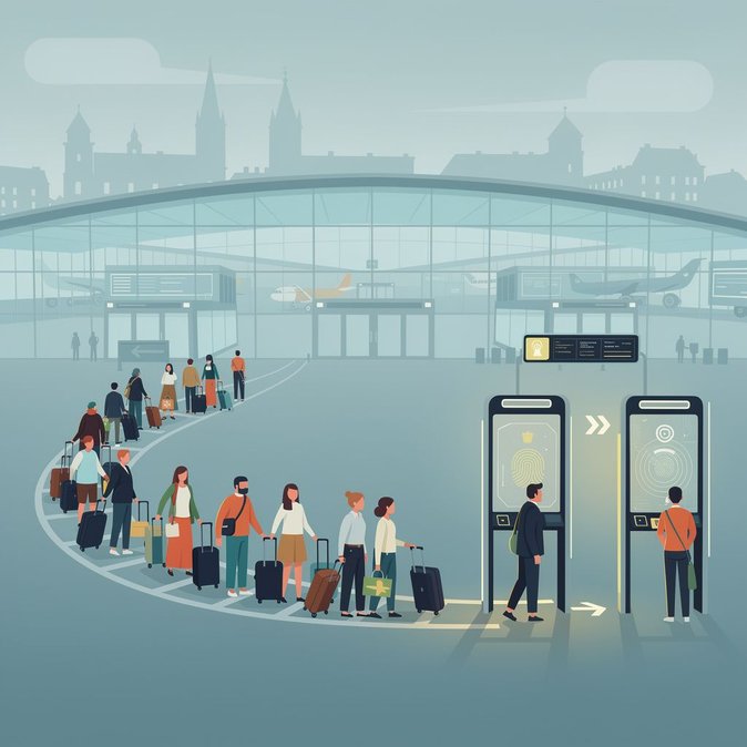 Entry/Exit System triggers long queues at Kraków Airport as summer peak begins