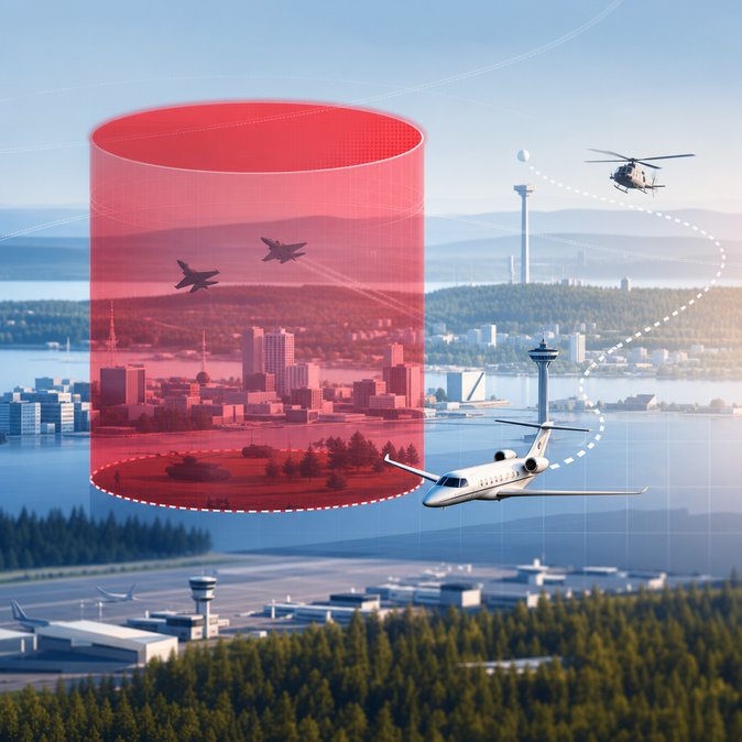 Temporary restricted airspace EFTRTP100 activated over Tampere region, 31 May–18 June