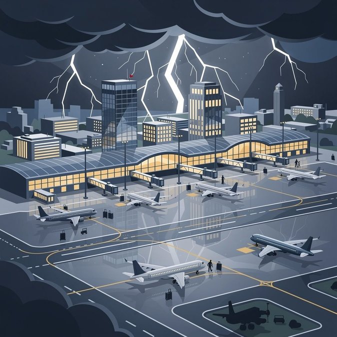 Severe thunderstorms delay more than 900 flights at Heathrow and Gatwick, NATS warns of rolling disruption
