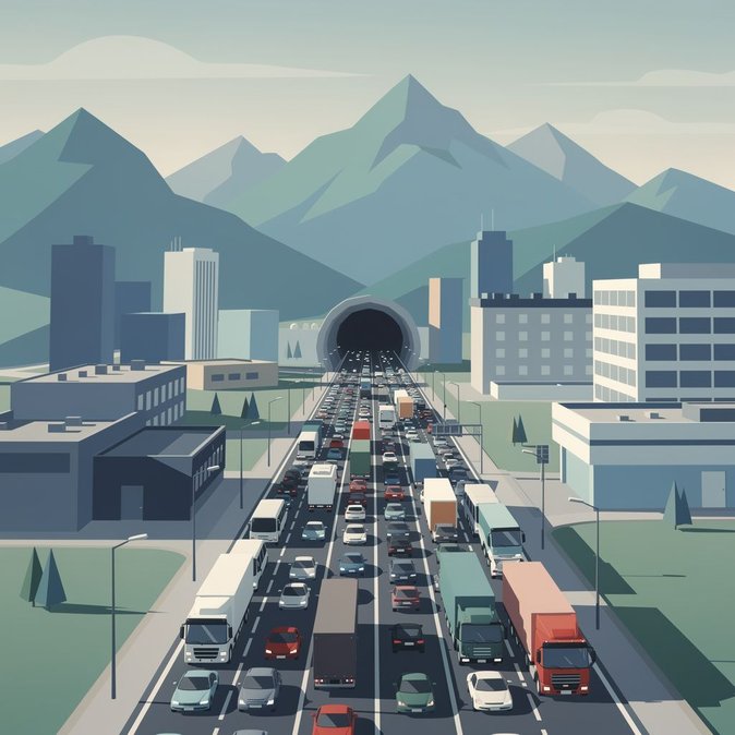 Bouchon de dix kilomètres au tunnel du Gothard marque le début de l'exode des vacances en Suisse