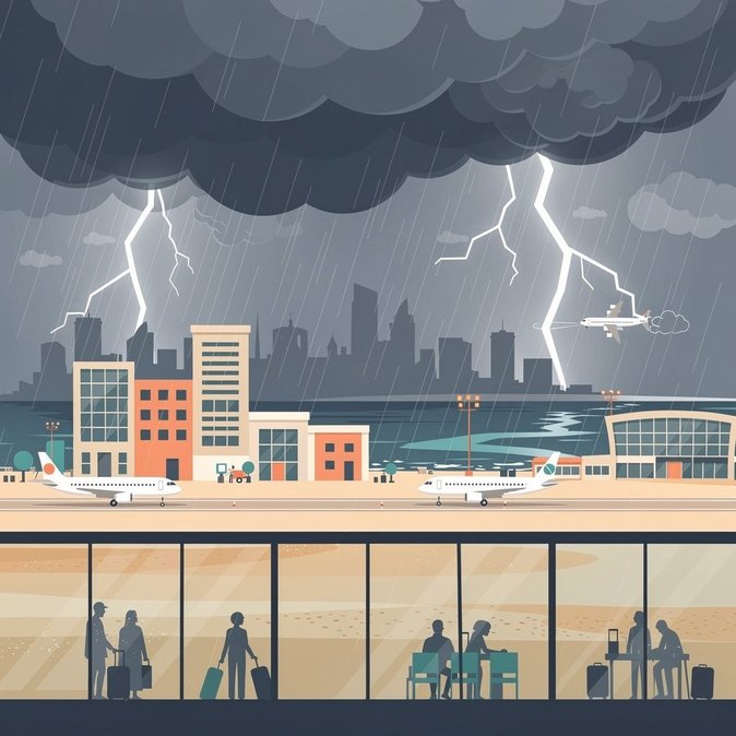 عواصف رعدية تجبر على تحويل مسار الرحلات الجوية مع تفعيل قبرص لنظام الإنذار CY-Alert