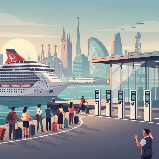 شركة فيرجن فويجز تحذر ركاب الرحلات البحرية من تأخير أطول في النزول في برشلونة بسبب فحوصات بيومترية جديدة من الاتحاد الأوروبي