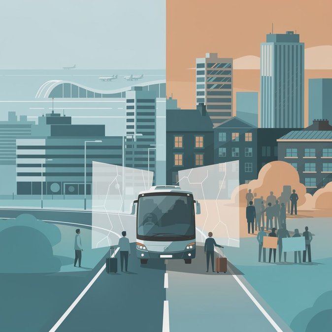 Les manifestations transfrontalières contraignent à suspendre les services d'Aircoach entre Dublin et Belfast