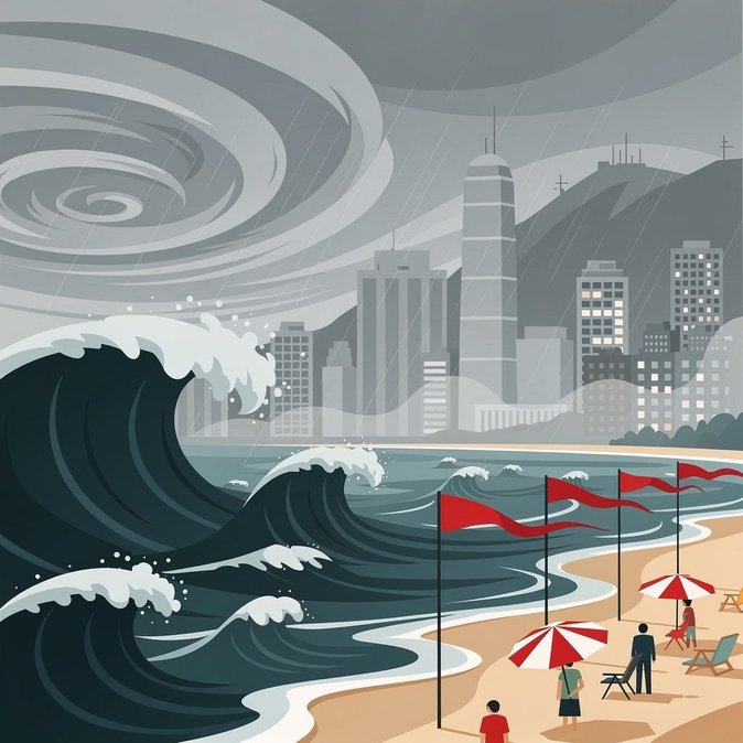Advertencias de surf cierran Shek O y Big Wave Bay mientras oleaje previo al tifón afecta viajes de ocio del fin de semana