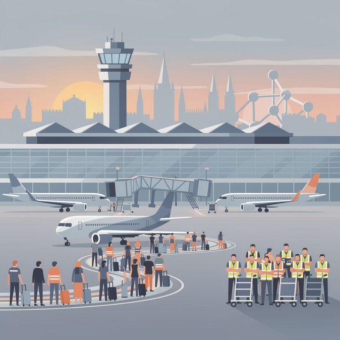 Grève du personnel au sol perturbe les vols à l'aéroport de Bruxelles