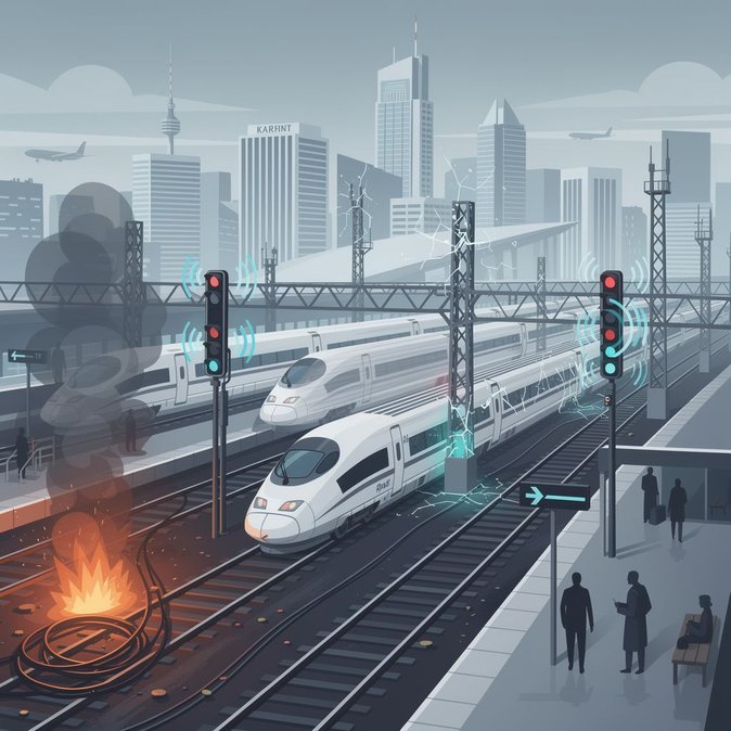 Nation-wide GSM-R outage and cable fire cripple German rail services, Hessen hardest hit