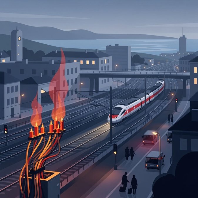 Sabotaje con cable enciende incendio y cierra enlace ferroviario Yverdon–Lausana; SBB despliega 20 autobuses de reemplazo