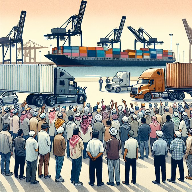 Truckers shut Limassol Port in indefinite strike over fees and container rules