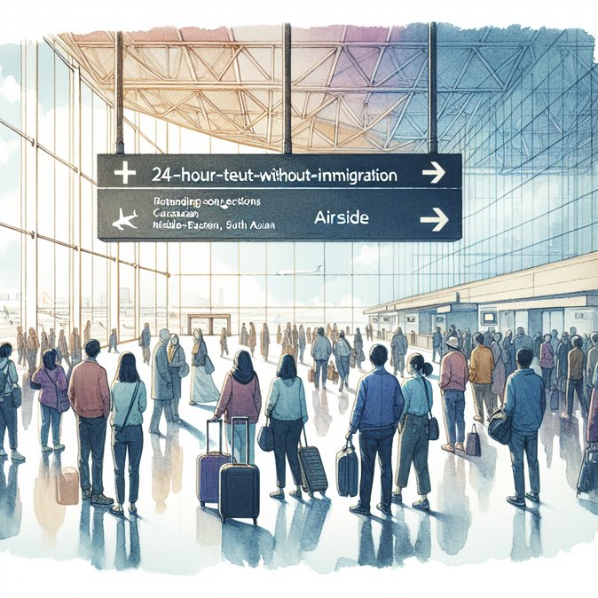 24-hour airside transit without immigration inspection extended to ten more airports