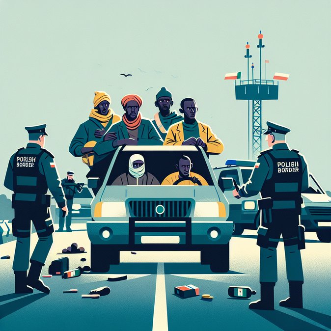 Polish Border Guard foils Lithuania route smuggling attempt, arresting driver and three irregular migrants