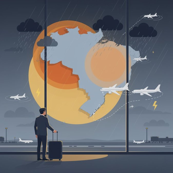 Nationwide Severe-Weather Alerts May Disrupt Air and Road Travel Across Brazil Tonight