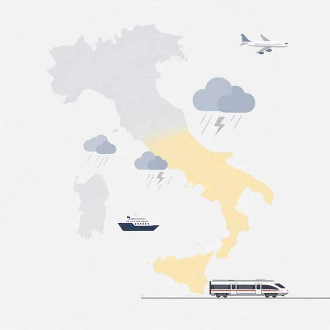 Alerta amarilla por condiciones meteorológicas en Calabria, Sicilia y Cerdeña activa recomendaciones de viaje