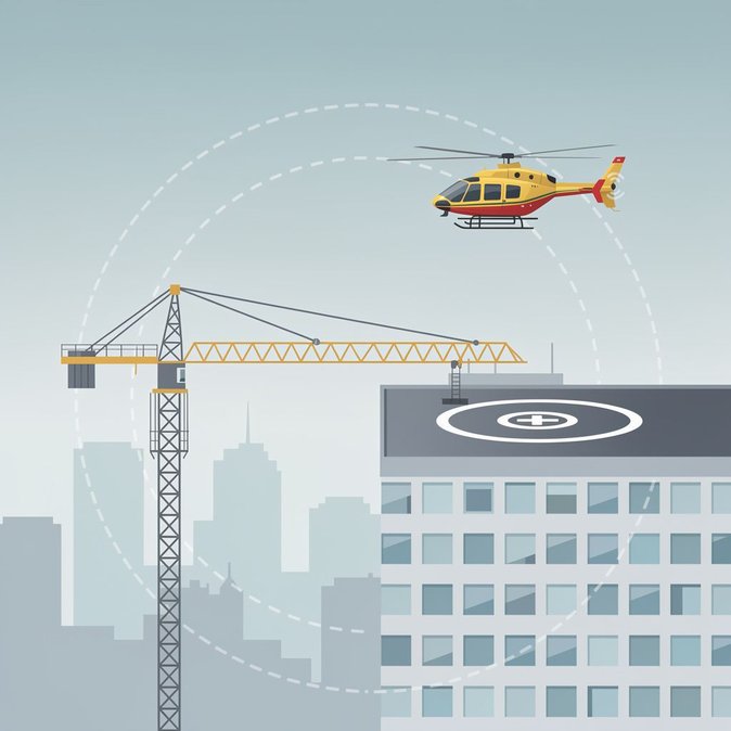 Crane Operations Restrict Landings at Helsinki Meilahti Hospital Heliport This Morning