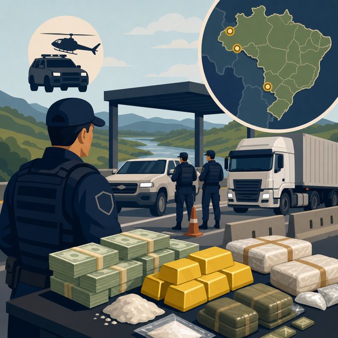 ‘Operación Frontera’ intensifica los controles en la frontera terrestre, incautando dinero en efectivo, oro y ocho toneladas de drogas
