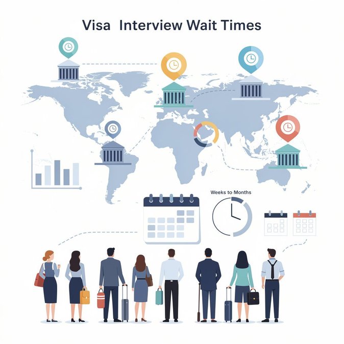 El Departamento de Estado publica nuevos tiempos de espera globales para entrevistas de visa y destaca retrasos persistentes