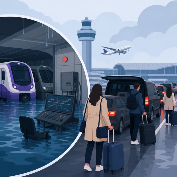 Burst pipe at Heathrow floods signal room, cutting rail links on peak getaway day