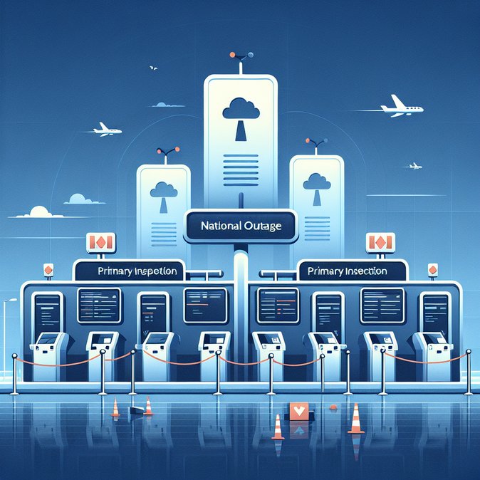 Nationwide airport kiosk outage resolved, residual customs delays expected