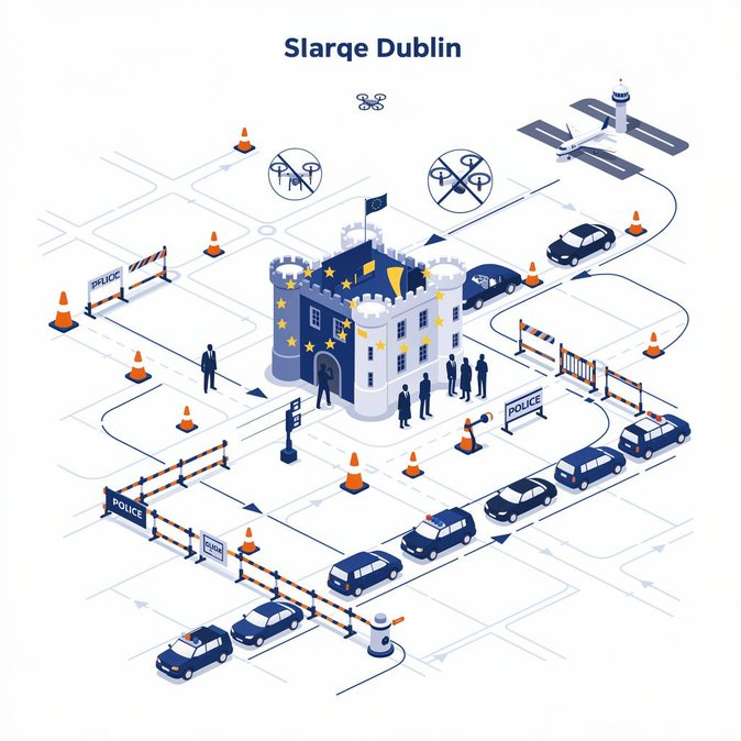 EU Energy Ministers descend on Dublin; Garda security plan triggers rolling road closures and drone bans