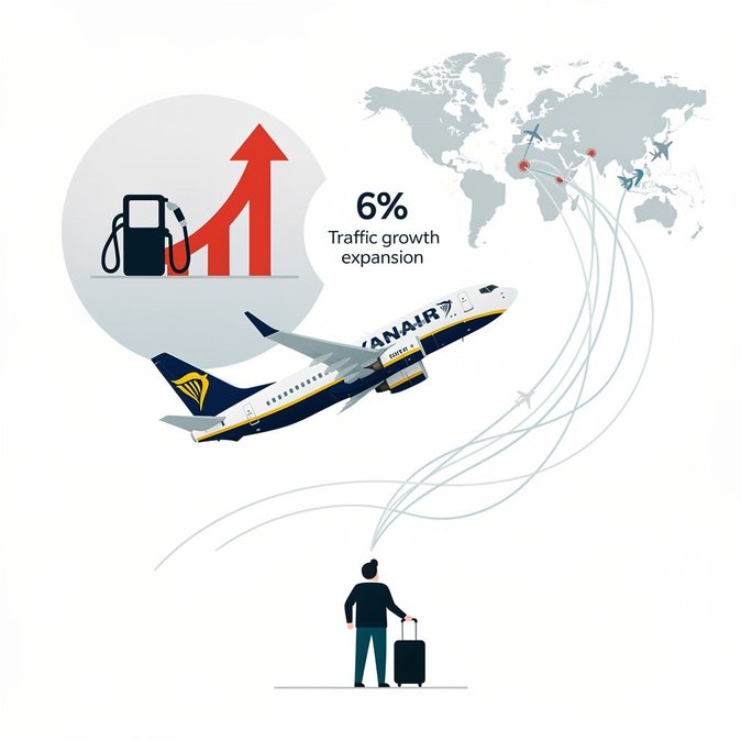 El impacto del aumento del combustible reduce las ganancias de Ryanair, pero la aerolínea ajusta su capacidad y mantiene el crecimiento de la conectividad en Irlanda