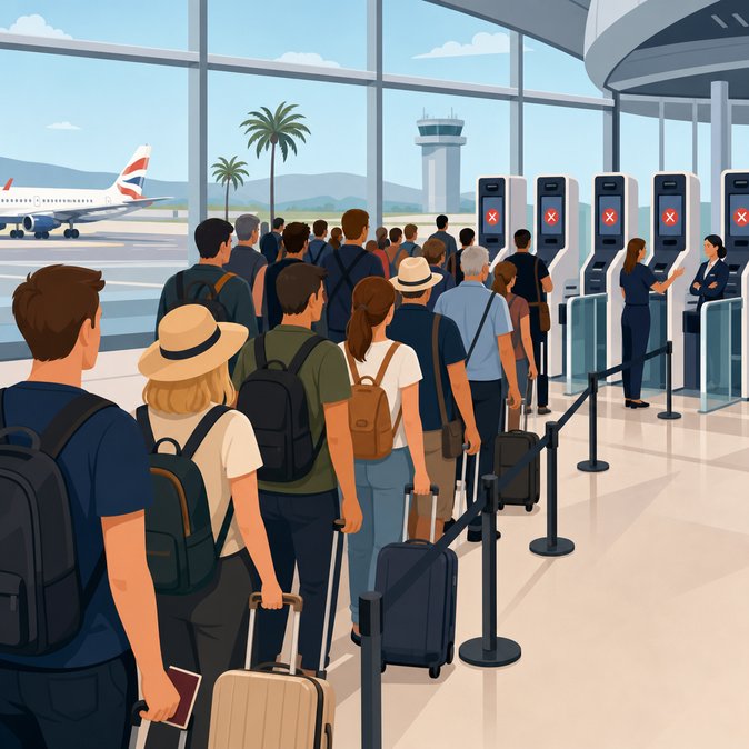 Biometric Entry/Exit System sparks three-hour queues for non-EU travellers at Gran Canaria Airport