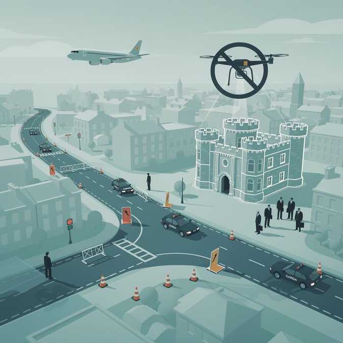La réunion des ministres de l’UE entraîne des restrictions temporaires sur les routes et dans l’espace aérien à Dublin