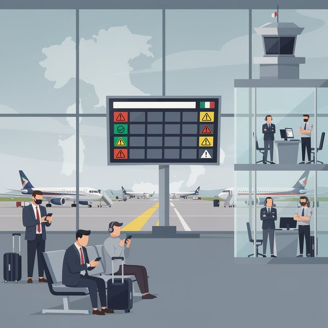 Four-hour national air-traffic controllers’ strike disrupts flights across Italy