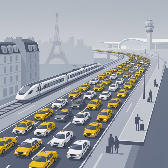Taxi Protest Gridlocks Route to Paris-CDG, Threatening Flight Connections
