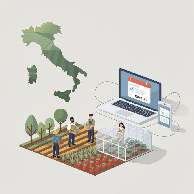 Italia publica las cuotas para trabajadores extranjeros en 2026: Agricultura tendrá un ‘Día de Clic’ anticipado el 12 de enero