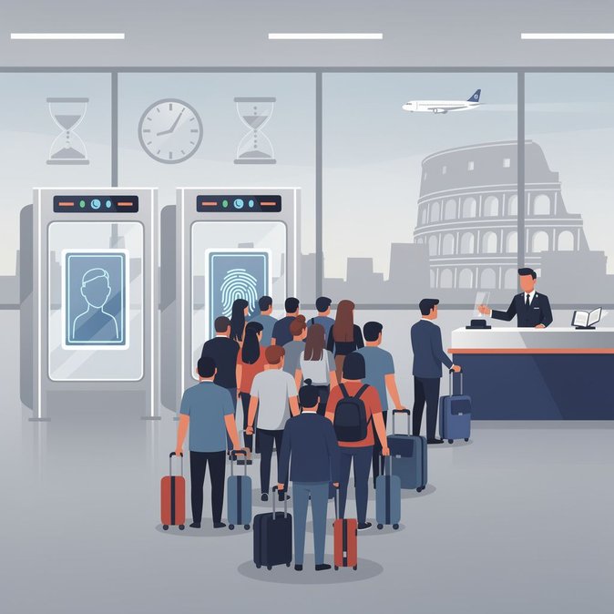 Les aéroports de Fiumicino et Ciampino à Rome envisagent une suspension temporaire du Système d’Entrée/Sortie de l’UE pour éviter les embouteillages estivaux