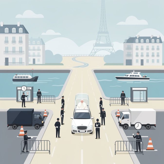 Paris establishes security perimeter and metro shutdowns for 25 September papamobile route