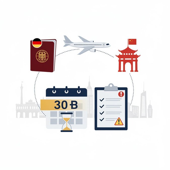 Alemania Reafirma la Entrada Sin Visa por 30 Días a China para Ciudadanos Alemanes Hasta Finales de 2026