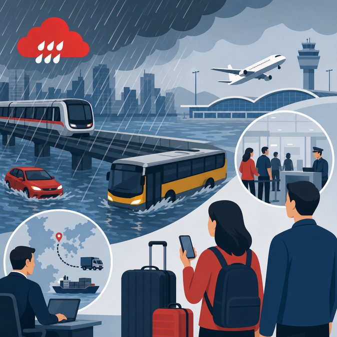 Red Rainstorm Warning Triggers Widespread Flooding and Travel Disruptions in Hong Kong