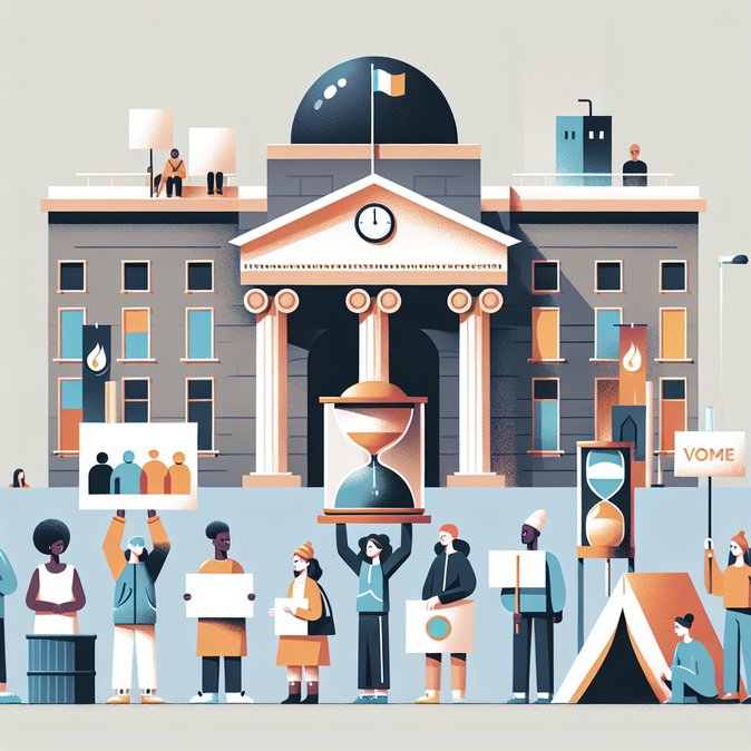 Asylum-seeker tent protest outside Dublin department demands residency amnesty