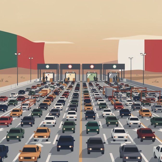 Columbus Day Surge Pushes U.S.–Mexico Border Waits Past Three Hours at Major Ports of Entry