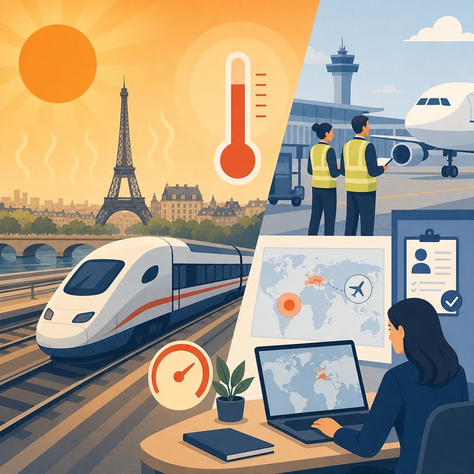 Record May Heatwave Triggers Speed Limits and Staffing Adjustments on French Rail and Airports
