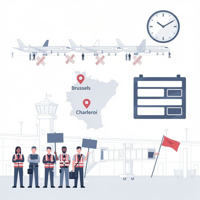 Sciopero nazionale negli aeroporti blocca tutti i voli in partenza da Bruxelles e Charleroi