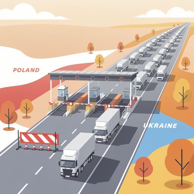 Freight trucks face single-lane entry at Medyka from 16 September