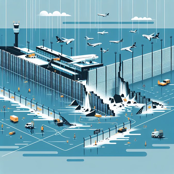 Torrential rain collapses perimeter wall at São Paulo Congonhas Airport, forcing mass flight cancellations