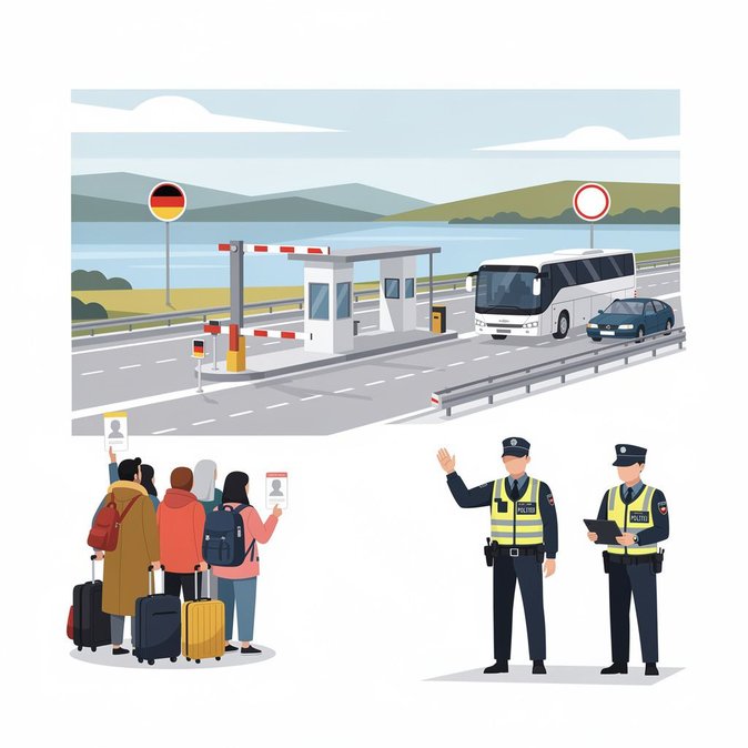 German Federal Police turn back irregular migrants at Hörbranz border crossing