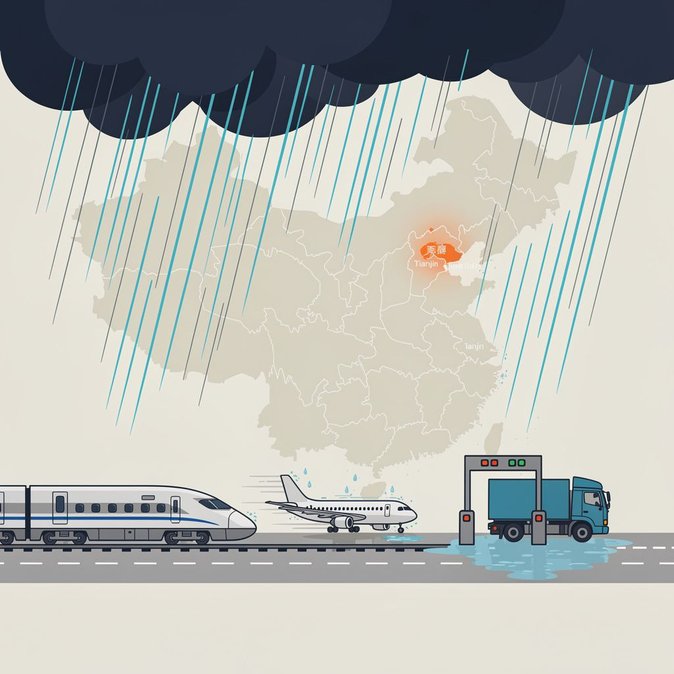 China Issues Orange Rainstorm Alert for 7 Provinces, Warning of 250-800 mm Downpours