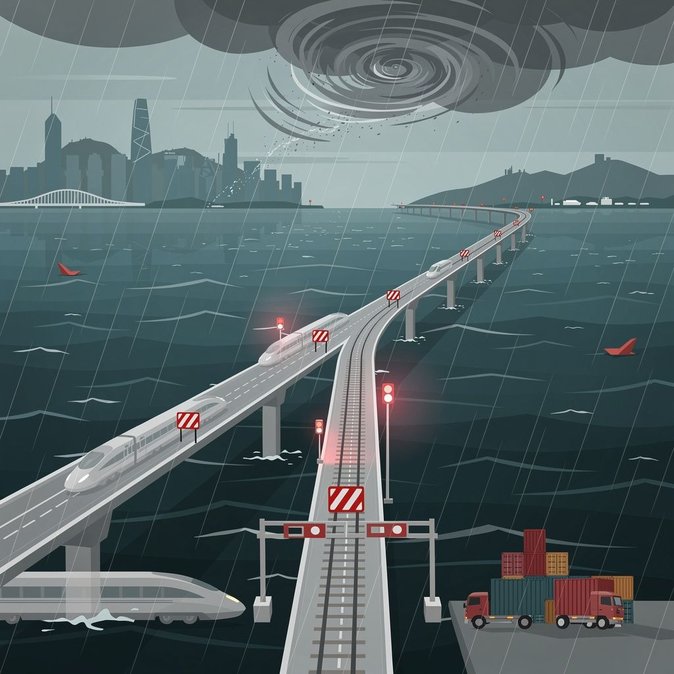 Arrêt des autocars transfrontaliers, ferries et ponts alors que Hong Kong déclenche le signal de tempête n° 9