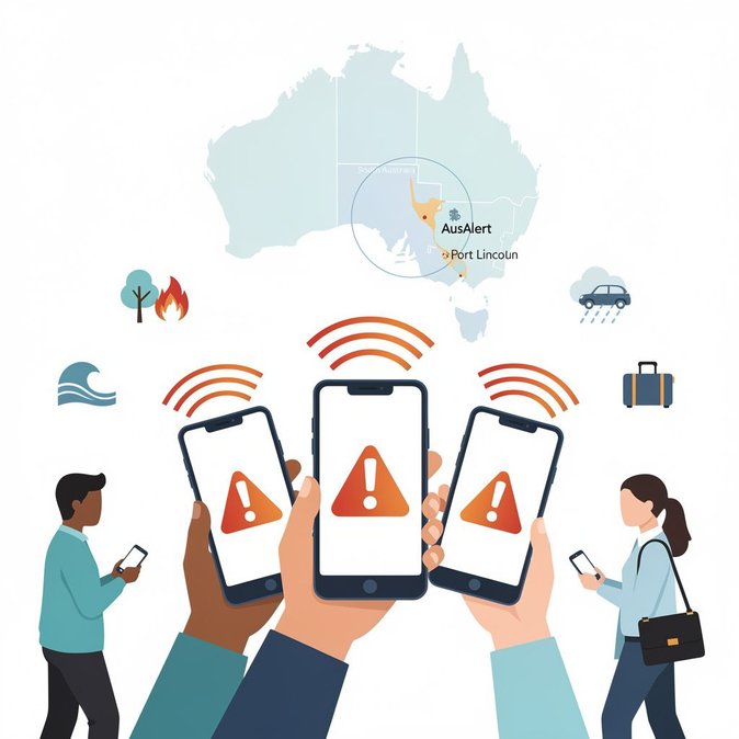 AusAlert cell-broadcast test scheduled for Port Lincoln on 20 June aims to reduce travel-disruption hazard warnings