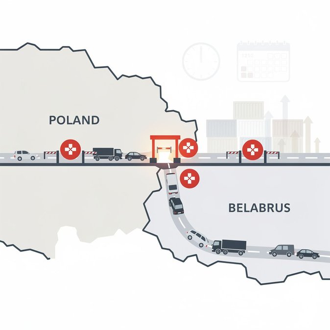 La Guardia Fronteriza suspende el tráfico en los pasos fronterizos de Połowce y Sławatycze con Bielorrusia en medio de una revisión de seguridad