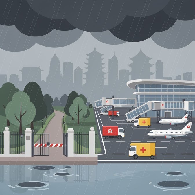 Beijing emite alerta roja por lluvia; aeropuerto capitalino advierte sobre posibles retrasos en vuelos