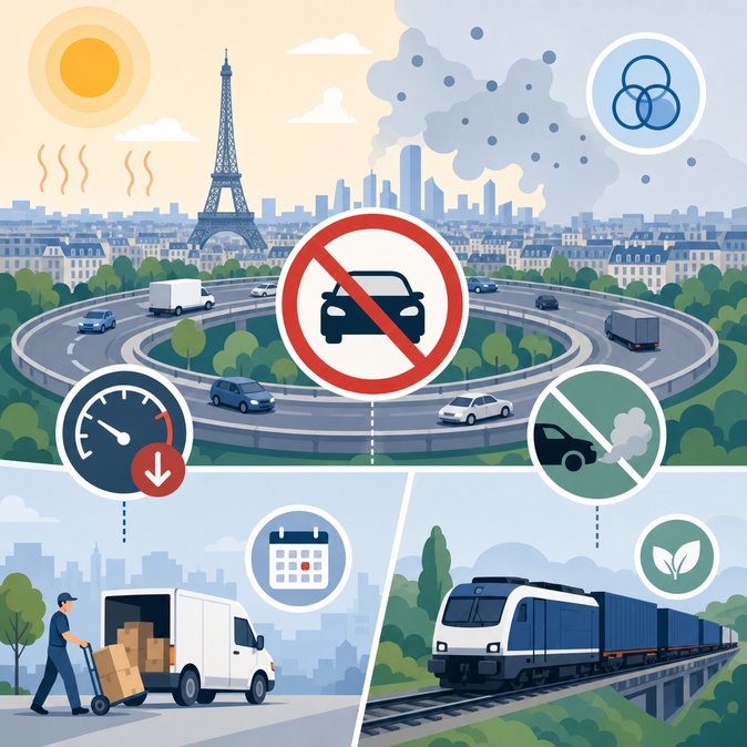 Paris Keeps Vehicle-Restriction Measures Despite Easing Heatwave Ozone Alerts